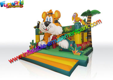 Customised Kids Lovely Commercial Bouncy Castles Tiger Shaped 6.2 X 5.3 X 3.7