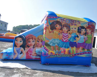 Lego Inflatable Bouncy Castle Dengan Slide Untuk Anak Perempuan Silk Printing