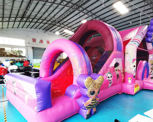 1000D PVC Komersial Combo Bounce House Playground Doll Bouncy Castle